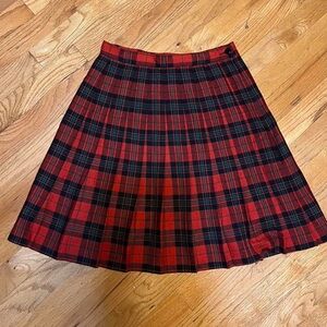 Vintage Schoolgirl Red and Black Plaid Skirt